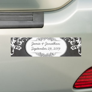 Kreidetafel-Typografie-Hochzeiten Autoaufkleber