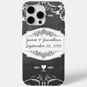 Kreidetafel-Typografie-Hochzeiten iPhone 15 Pro Max Hülle