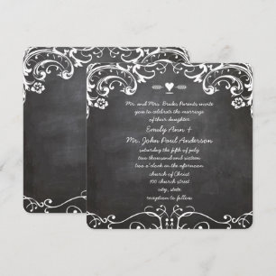 Kreidetafel-Typografie-Hochzeiten Einladung