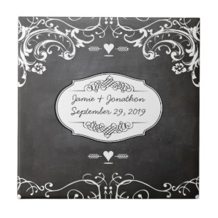 Kreidetafel-Typografie-Hochzeiten Fliese