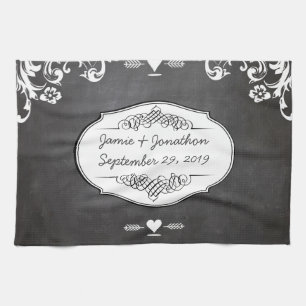 Kreidetafel-Typografie-Hochzeiten Geschirrtuch