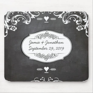 Kreidetafel-Typografie-Hochzeiten Mousepad