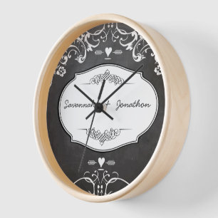 Kreidetafel-Typografie-Hochzeiten Uhr