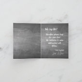 Kreidetafel-Typografie-Hochzeitsankündigung Karte (Innenseite)