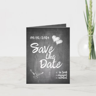 Kreidetafel-Typografie-Hochzeitsankündigung Karte