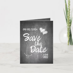 Kreidetafel-Typografie-Hochzeitsankündigung Karte
