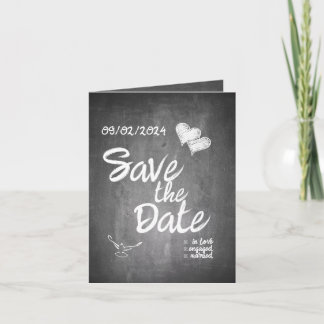 Kreidetafel-Typografie-Hochzeitsankündigung Karte