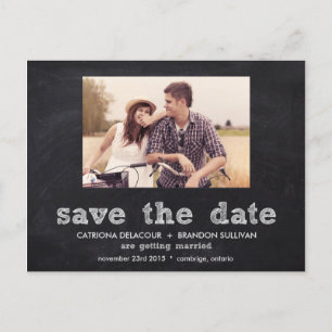 Kreidetafel-Typografie Save-the-Date-Postkarte Ankündigungspostkarte