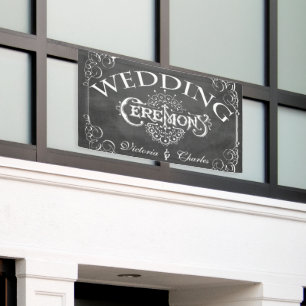 Kreidetafel Vintage-Typografie Hochzeit Banner