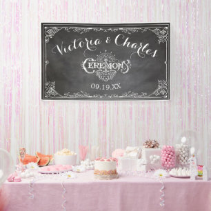 Kreidetafel Vintage-Typografie Hochzeit Banner