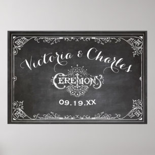 Kreidetafel Vintage-Typografie Hochzeit Poster
