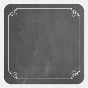 Kreidetafel Vintage Weiße Flourish-Rahmen Anpassen Quadratischer Aufkleber