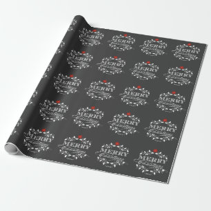 Kreidetafel Weihnachten Vintage Stechpalme Geschen Geschenkpapier