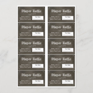 Kreidetafel-Windel-Raffel-Tickets Einladung