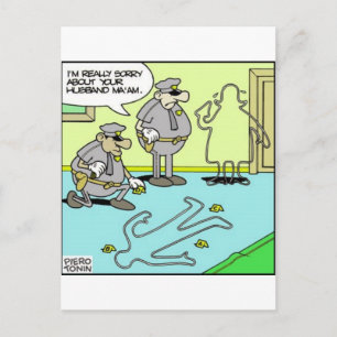 Kreideumriss Lustige Polizeigeschenke & Sammlerstü Postkarte