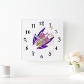 Kreieren Sie Ihr eigenes Herbst Herbst Herbst mark Quadratische Wanduhr (Zuhause)