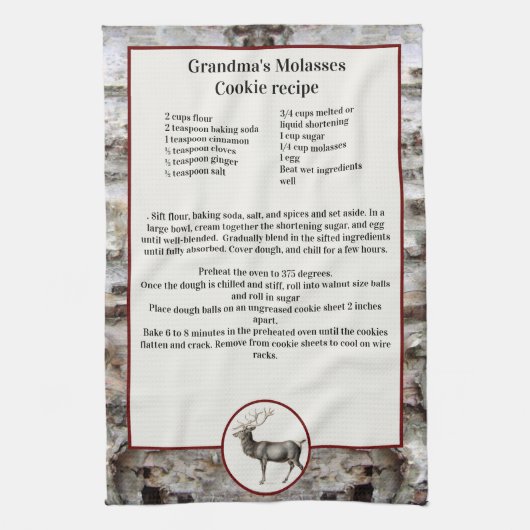 Kreieren Sie Ihr eigenes Rezeptkäfer-Hirsch Geschirrtuch (Vertikal)