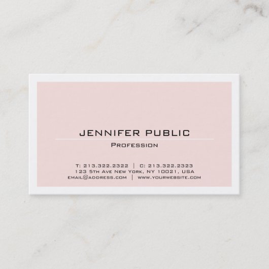 Kreieren Sie Ihren eigenen rosafarbenen Schlichten Visitenkarte (Vorderseite)