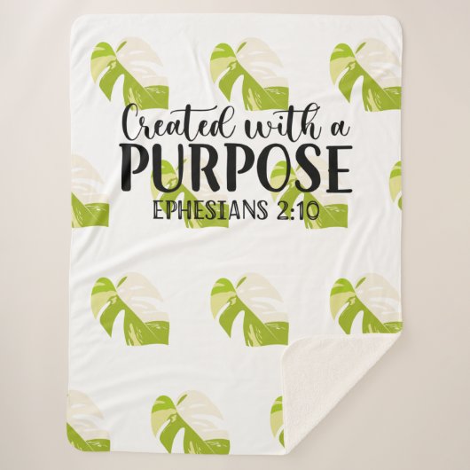 Kreiert mit einem Zweck Ephesians 2:10 Sherpadecke (Vorderseite)