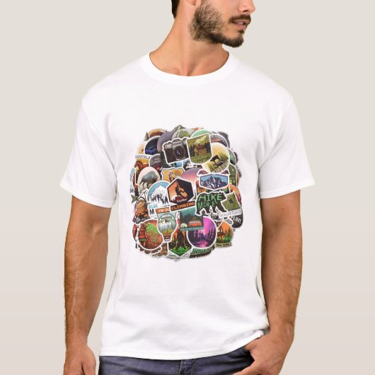 Kreis 50 Natur- und Tieraufkleber T-Shirt (Vorderseite)