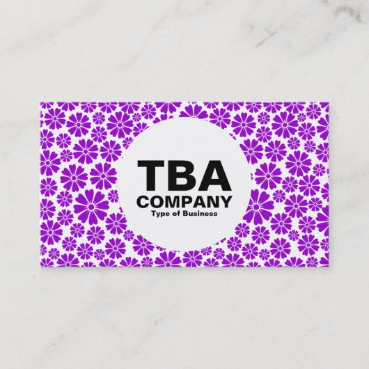 Kreis - 8 Petalen - Lila auf Weiß Visitenkarte (Vorderseite)