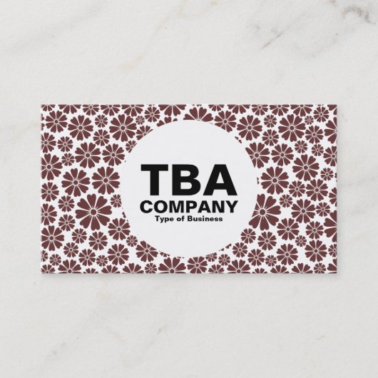 Kreis - 8 Petals - Dunkelbraun auf Weiß Visitenkarte (Vorderseite)