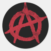 'Kreis a' Anarchiesymbol Runder Aufkleber (Vorderseite)