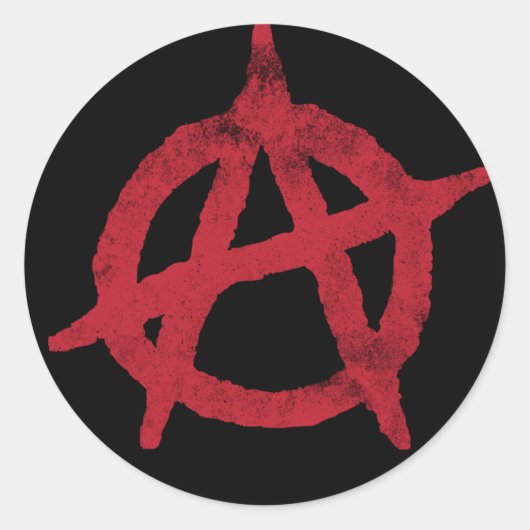 'Kreis a' Anarchiesymbol Runder Aufkleber (Vorderseite)