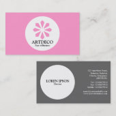 Kreis - Art Deco - Rosa Visitenkarte (Vorne/Hinten)