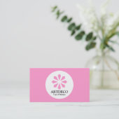 Kreis - Art Deco - Rosa Visitenkarte (Stehend Vorderseite)