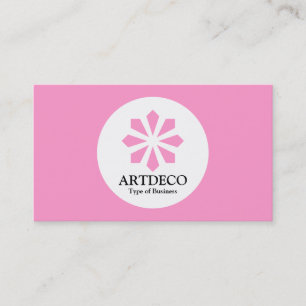Kreis - Art Deco - Rosa Visitenkarte