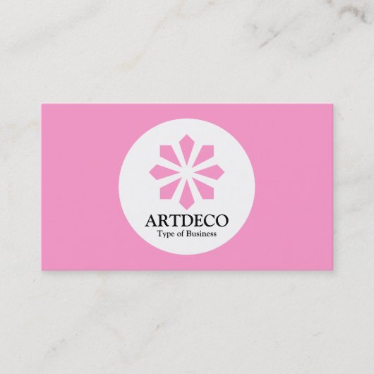 Kreis - Art Deco - Rosa Visitenkarte (Vorderseite)