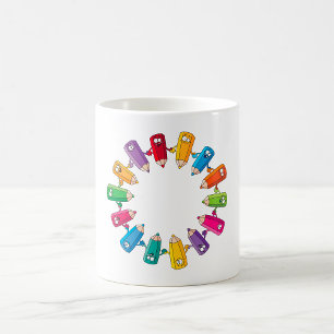 Kreis aus Bleistiften Kaffeetasse