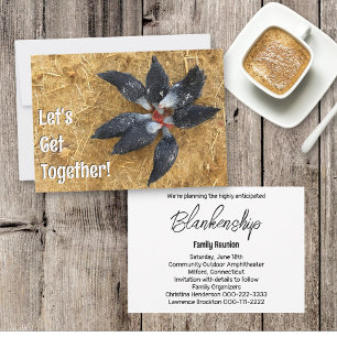 Kreis aus schwarz-weißen Hühnern, die Wassermelone Einladung