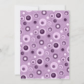 Kreis-Baby-Dusche - lila Einladung (Rückseite)