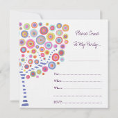 Kreis-Baum-Retro leere füllen Einladung aus (Rückseite)