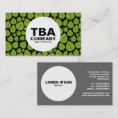 Kreis - Blätter - Mars Green auf schwarz Visitenkarte (Vorne/Hinten)