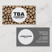 Kreis - Blätter - Sand auf schwarz Visitenkarte (Vorne/Hinten)