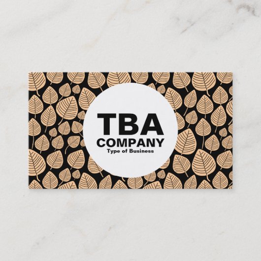 Kreis - Blätter - Sand auf schwarz Visitenkarte (Vorderseite)