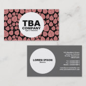 Kreis - Blätter - Weich rosa auf schwarz Visitenkarte (Vorne/Hinten)