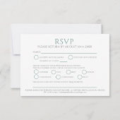 Kreis der Blätter Grün-Weiß-Mahlzeit Option Hochze RSVP Karte (Rückseite)