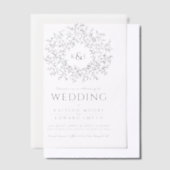 Kreis der Blätter Monogramm Hochzeit Pergament Einladungen (Versetzt)