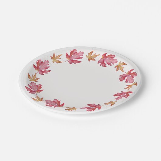 Kreis der Blätter Pappteller (Schrägansicht)