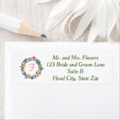 Kreis der Blume Monogramm-Adressetiketten (Insitu)