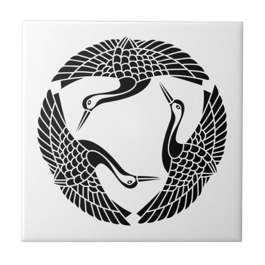 Kreis der drei Kraniche Fliese (Vorderseite)