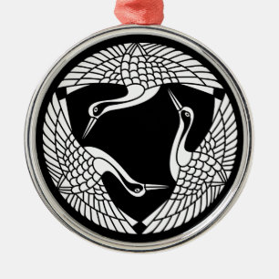 Kreis der drei Kraniche Ornament Aus Metall