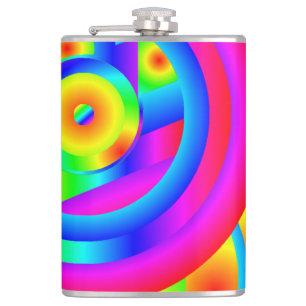 Kreis der farbigen Vinyl-Wrapped Flasche Flachmann