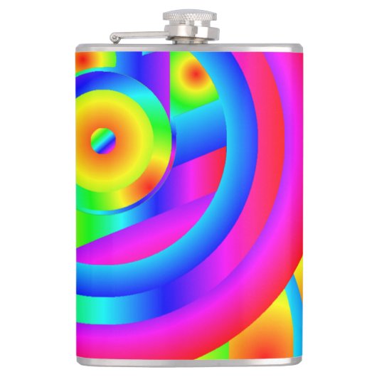 Kreis der farbigen Vinyl-Wrapped Flasche Flachmann (Vorderseite)