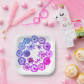 Kreis der Flüstern einer gepressten Wildblume Pappteller (Party)