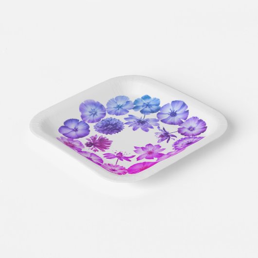 Kreis der Flüstern einer gepressten Wildblume Pappteller (Gewinkelt)